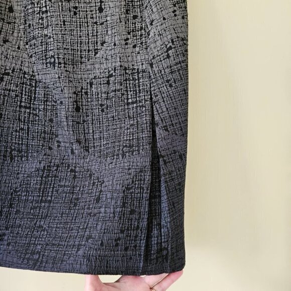 Les Copains Skirt L Knee Length Front Fold Grey Textured Lined Circle Sz EUR 42 - Picture 2 of 14